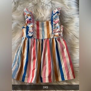 Colorful Striped Kids Casual Dress